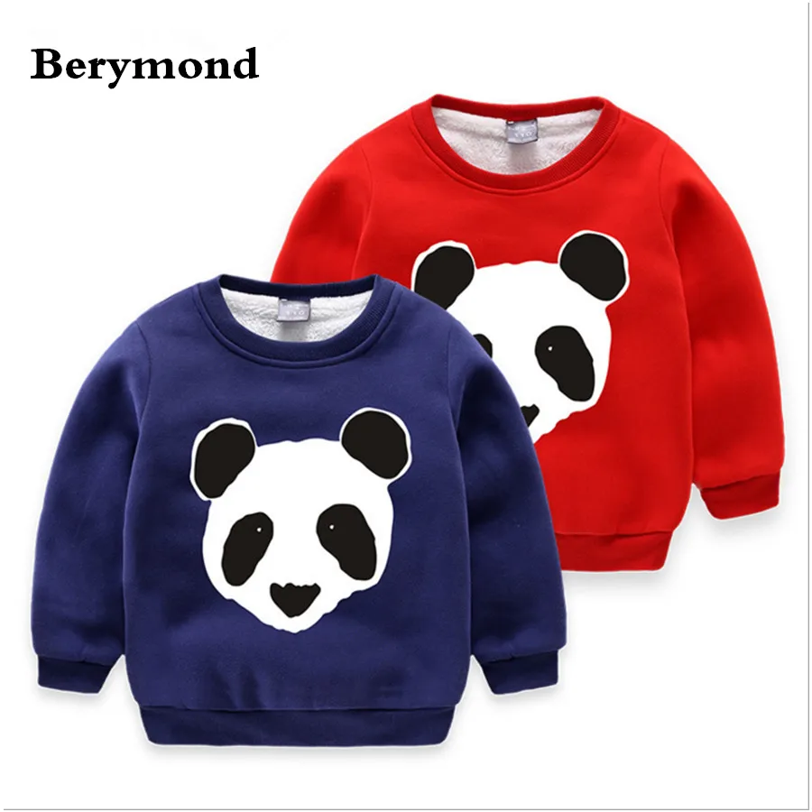

Winter Children Cartoon Hoodie Panda Pattern Cashmere Warm Sweatshirts O-Neck Long Sleeve Thickening Outwear Coat for Kids