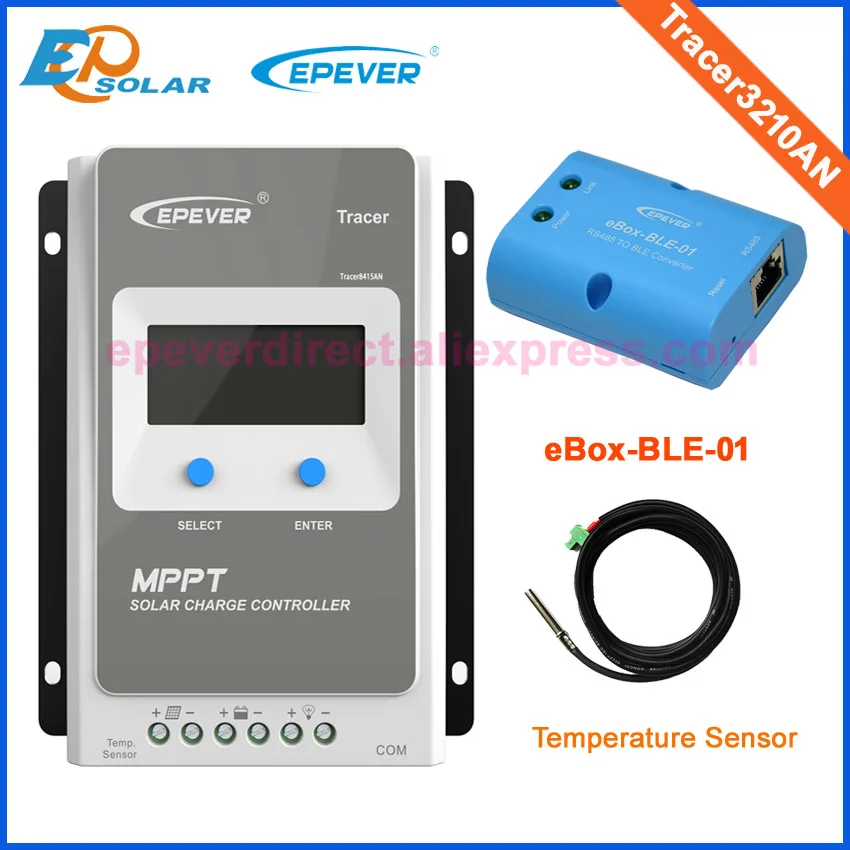 

With BLE function and temperature sensor Tracer3210AN MPPT solar controller 30A LCD screen display