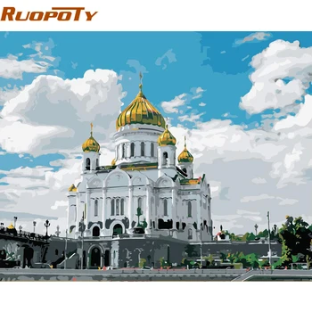 

RUOPOTY Frame Landscape DIY Painting By Numbers Modern Acrylic Paint On Canvas Painting Unique Gift Home Wall Art Decor 40x50cm