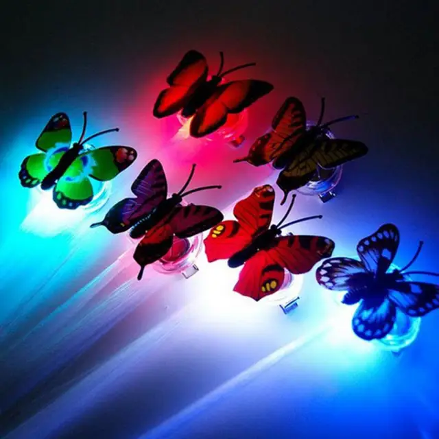 Colorful Butterfly LED Wigs Glowing Flash Hair Accessories Braid Clip Hairpin Decoration Ligth Up Show New Year Christmas Party