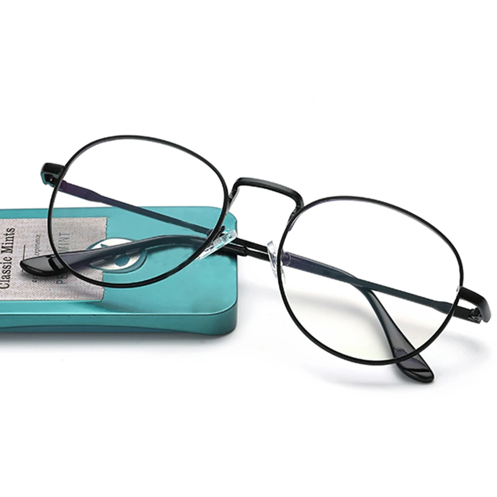 

2019 New College Retro Literary Metal Round Face Versatile Flat Mirror Unisex Myopia Frame Glasses
