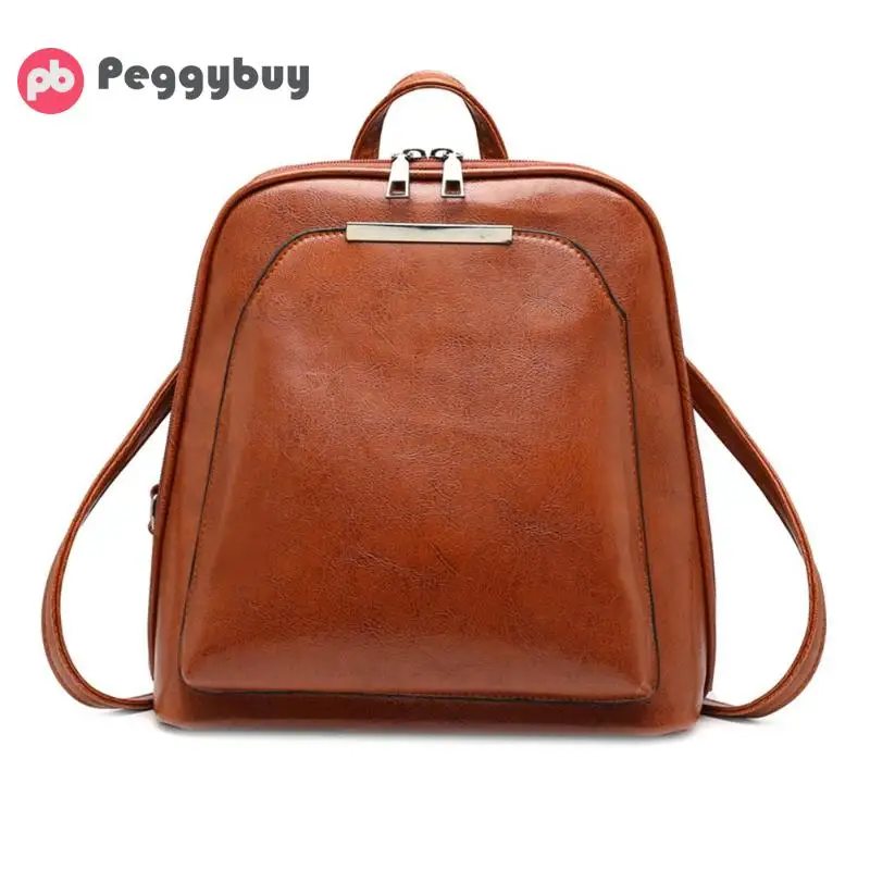 

Vintage Oil Wax Leather Backpack Women Travel Satchel Casual Shoulder School Bagpack For Teenage Girls Back pack Mochilas