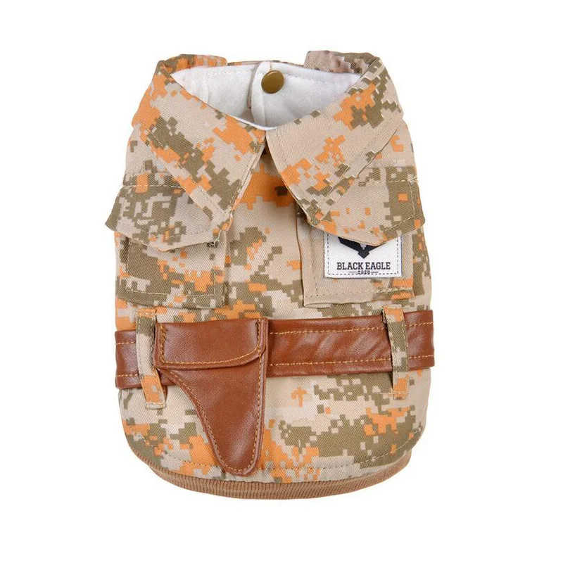 

Camouflage Military Dog Uniform Puppy Dog Clothes Chihuahua Jacket Bulldog Pet Clothes Vest Yorkshire Terrier Dog Clothes