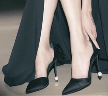 Bowtie Banquet Wedding Shoes New 2016 Rhinestone Pointed Toe High Heeled Shoes Chaussure Femme Talon Pumps