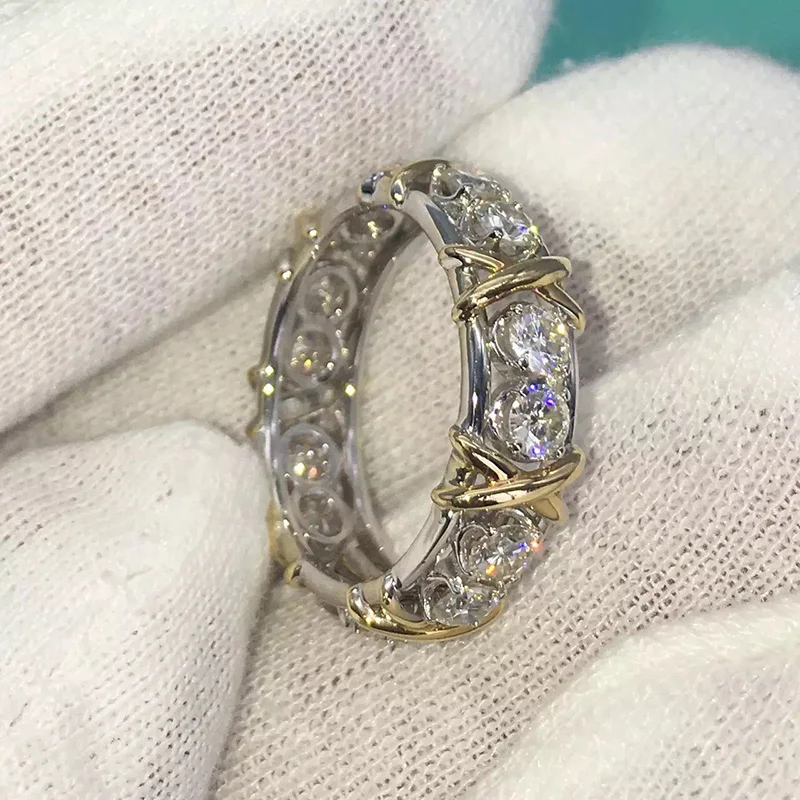 18 K 750Au золото Moissanite алмазное кольцо обручальное кольцо D Цвет VVS с национальным сертификатом MO-H100105