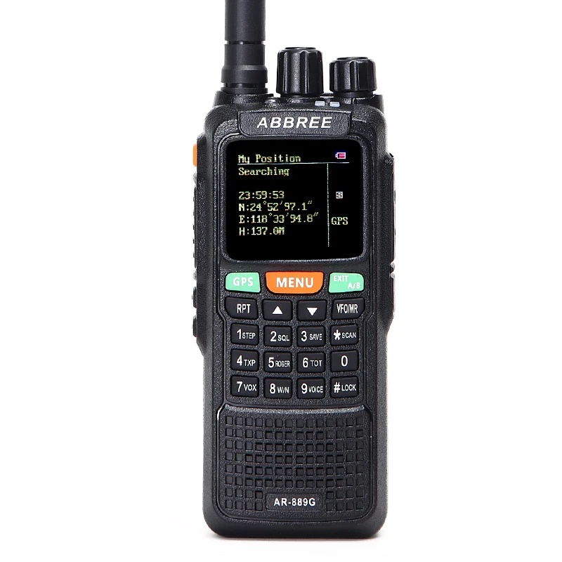 ABBREE AR-889G gps 10 Вт иди и болтай Walkie Talkie “иди и 889G SOS 999CH поперечная полоса ретранслятора режим ночного видения двухдиапазонный УКВ Любительское радио, Си-Би радиосвязь коротковолновым приемником