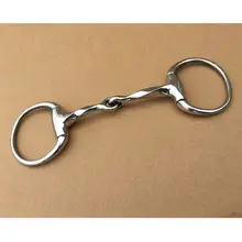 Из нержавеющей стали ягодицы бит скрученный соединенный рот лошадь бит Snaffle 5 дюймов мундштук(H0844