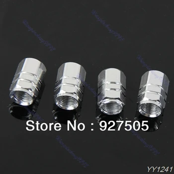 

Car Styling 4 pcs Hexagonal Ventil Valve Cap For Auto Car Truck Silver