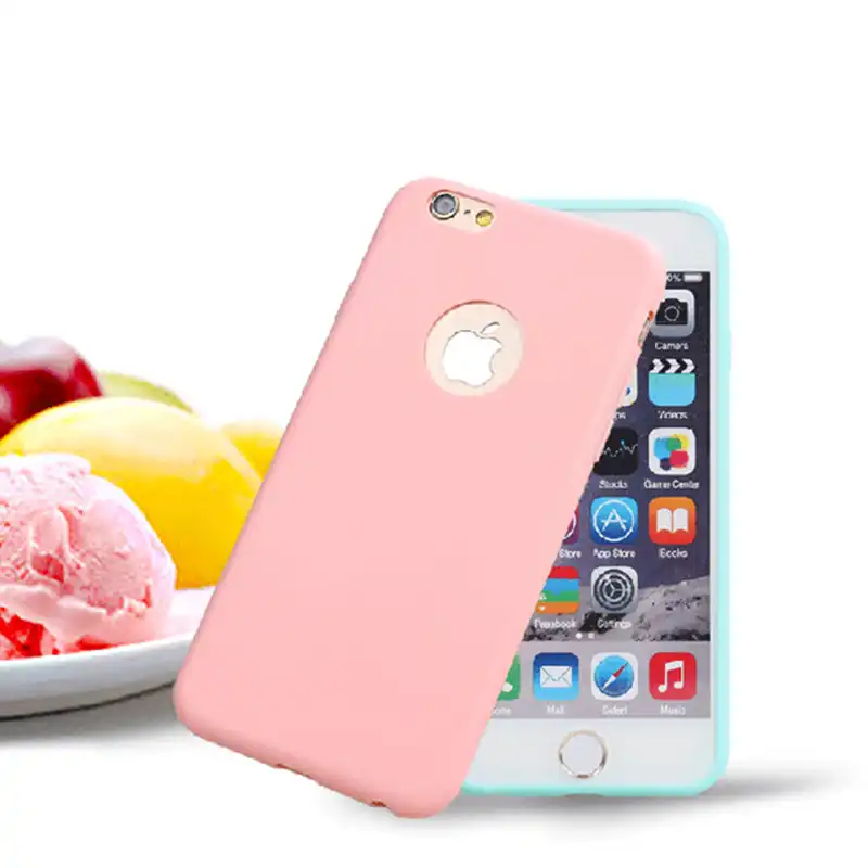 Силиконовый чехол с отверстием для логотипа iPhone 5 5S SE 6 6s 7 8 Plus мягкий из ТПУ ярких