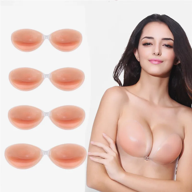 Strapless Bra Silicone Inserts Gel Invisible Breast Pads & Breast