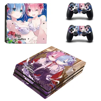 

Anime Cute Girl Rem PS4 Pro Skin Sticker Decal for PlayStation 4 Console and 2 Controller PS4 Pro Skin Sticker Vinyl