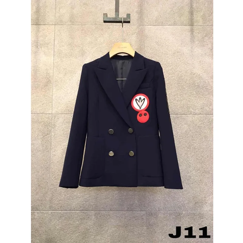 

Spring 2019 New Korean Fashion Style Suit Insignia Temperament Simple British Small Suit Jacket Woman Double Breasted Coat
