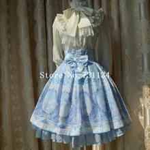 Модная шифоновая юбка в стиле Лолиты с вышивкой и высокой талией три цвета
