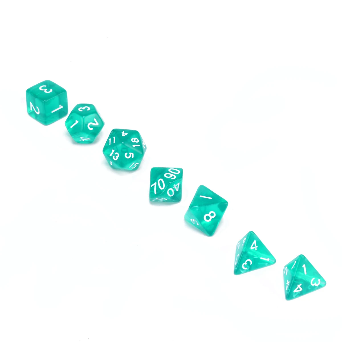1 компл. 7 шт. зеленый прозрачный многогранных кубики с сумкой комплект драконы и подземелья D4-D20 Портативный Забавный азартная настольные