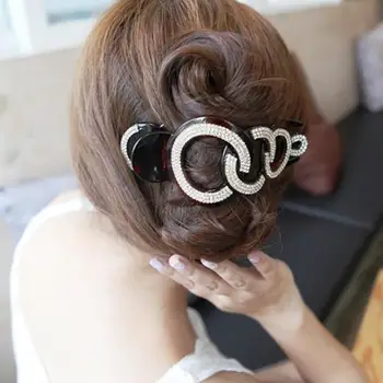 

Women Fashion Rhinestone Fish Mouth Hair Clip Duckbill Hairpin Styling Tool Solid Color Accessories Hairpin Christmas Gift