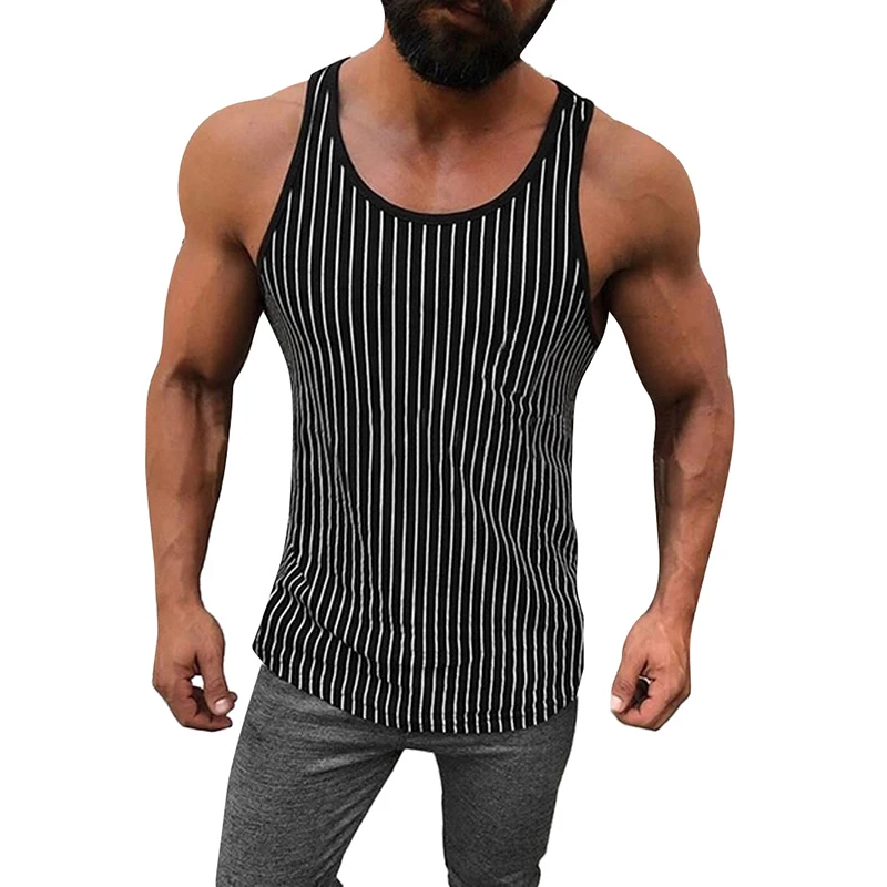 

High quality Men Corset Shaper Running Vest Shirt Casual fashion Shapewear Underwear Classic striped men's summer vest