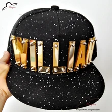 3D Письмо Девушка заклепки Кепка в стиле хип-хоп кепка в стиле хип-хоп бейсбол представление шляпа мужская кепки танец snapback шапки Быстрая
