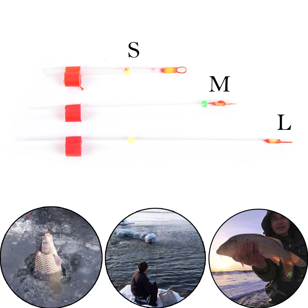 5PCS Russian Ice Fishing Float For Low Temperature -50C Stick Plastic Draft European Buoy Vertical Winter Fishing Fishing Gear