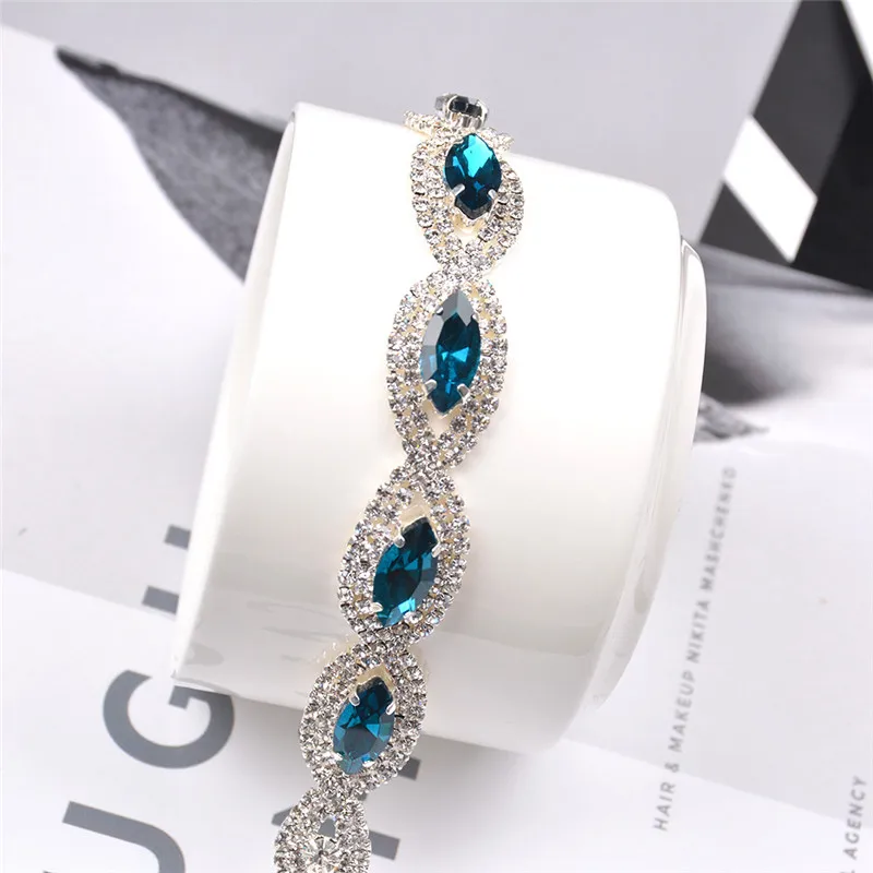 Silver Color Blue Zircon Bracelets Luxury Crystal Bracelets For Women Bangles Femme Bridal Wedding Jewelry C25
Silver Color Blue Zircon Bracelets Luxury Crystal Bracelets For Women Bangles Femme Bridal Wedding Jewelry C25