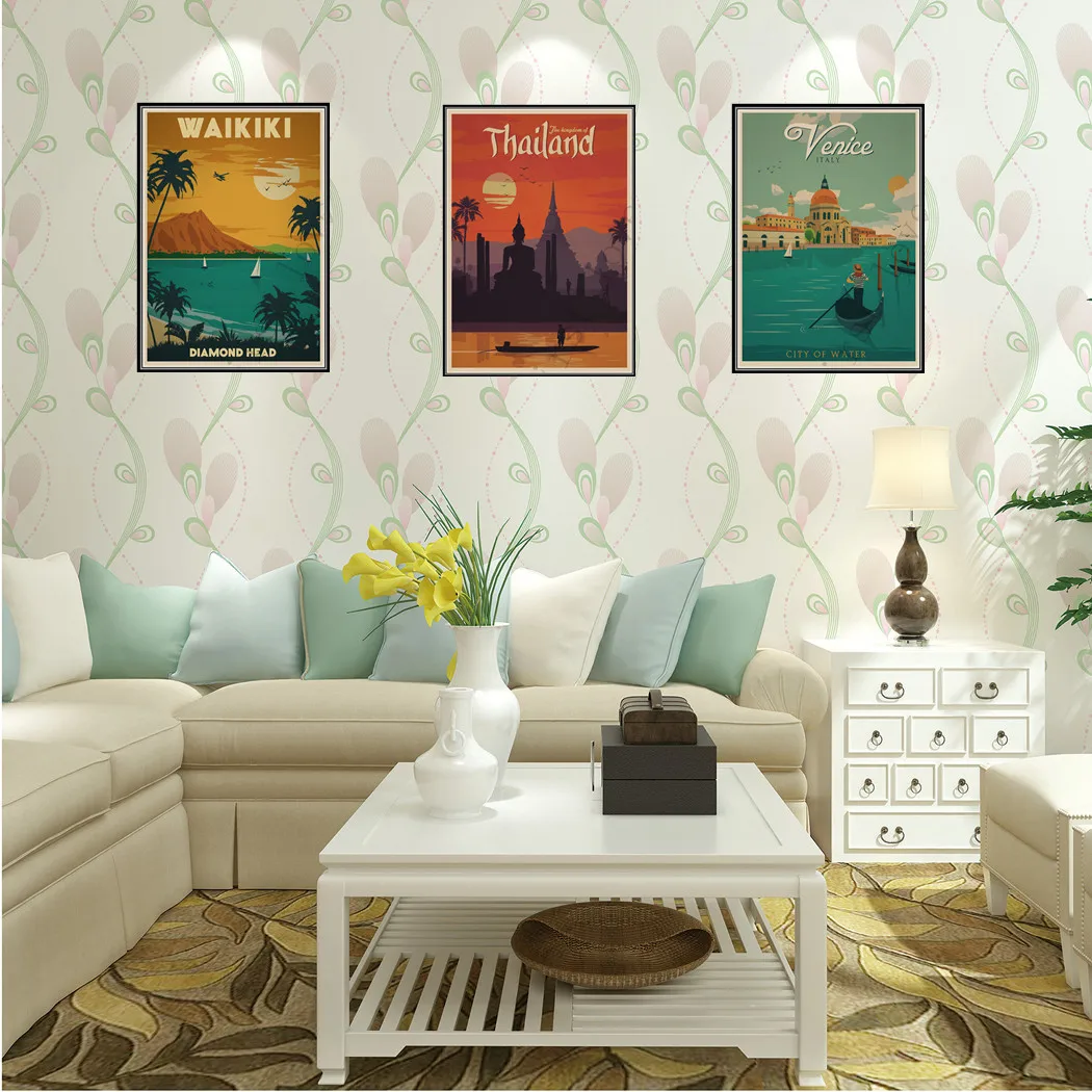 

HAVANA/ WAKIKI/ VENICE/TOKYO/THAILAND/AMSTERDAM Art Travel Posters Vintage Kraft Travel Wall sticker Poster Home Gift Decoration