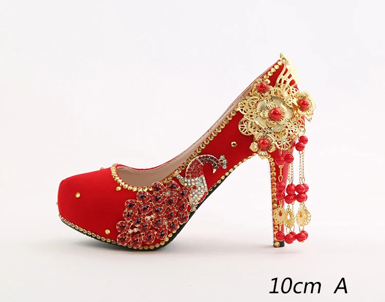 24_2018 Spring Red Stiletto High Heeled Platform Pumps Wedding Pointed Bridal Shoes Online 14cm Hot Sale