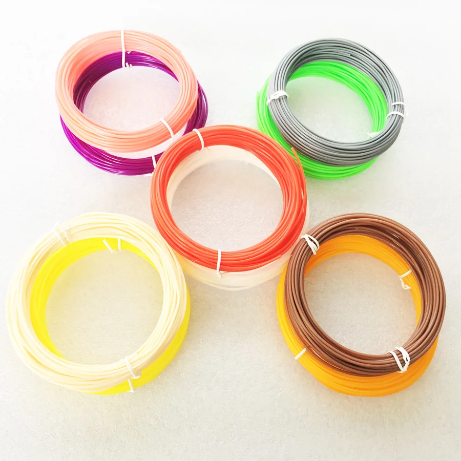 20 цветов 10 м рулон или 10 цветов/набор или 20 цветов/Набор 3D нити ABS 1,75 мм пластиковый резиновый печатный материал для 3d принтера Ручка