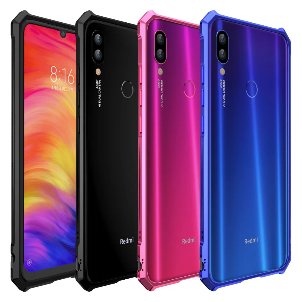 Металлический чехол с рамкой для Xiaomi Redmi note 7 роскошный защитный кромкой Note чехлы |