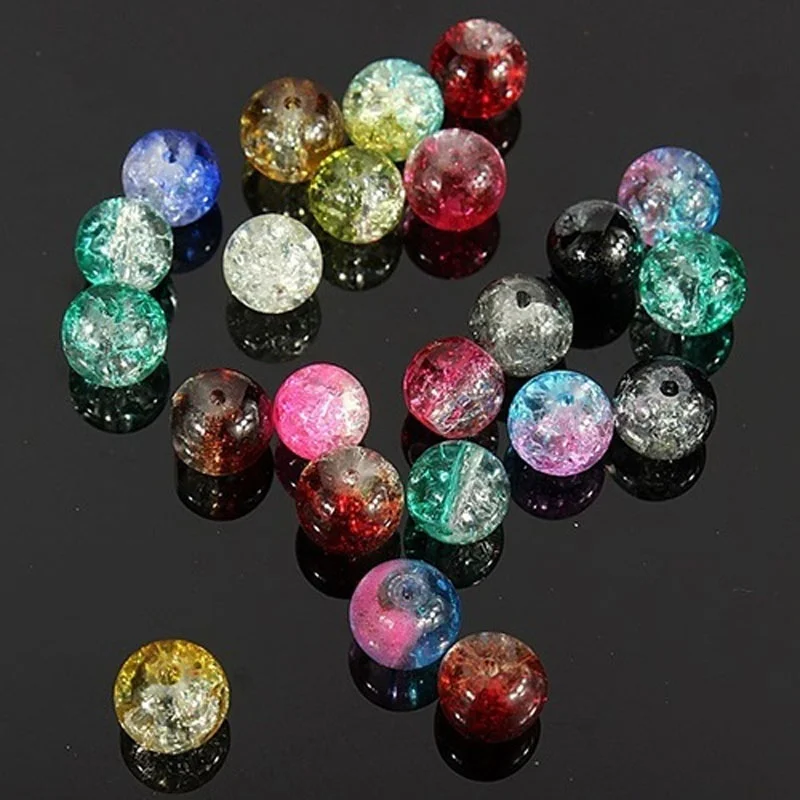 

100Pcs/Pack Crack Crystal Beads DIY Craft Tool Colorful Glass Beads Cute Multicolor Jewelry DIY Making Beads Accessories Gifts