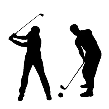 

14CM*13.1CM Fashion Golf Sport Black/Silver Silhouette Decor Decal Vinyl Car Sticker S9-0375