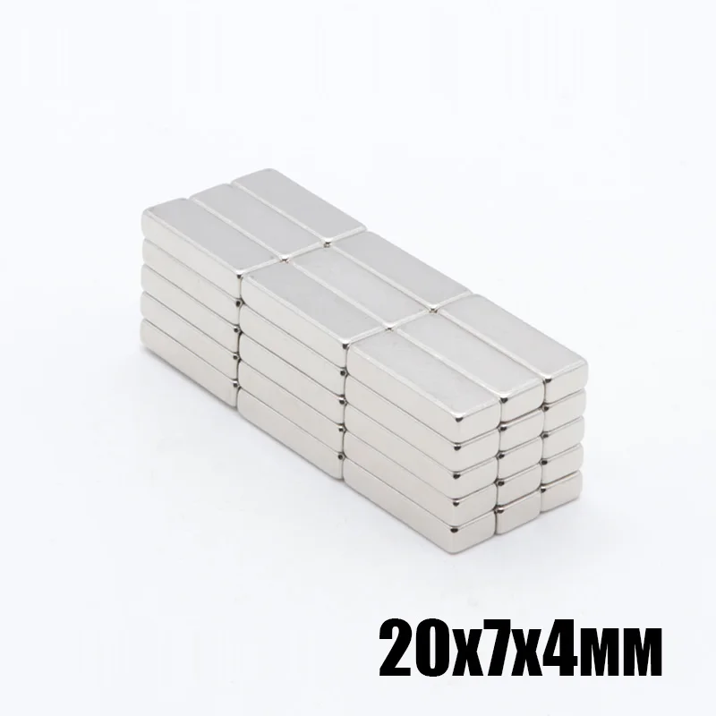 100 шт. 20x7x4 мм Высокое качество супер сильный Нео неодимовый магнит 20*7*4 20 x 7 4