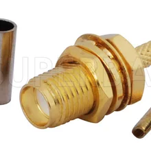 Superbat 10 шт. SMA разъем обжимной разъем Женский переборка с гайкой прямой для LMR100