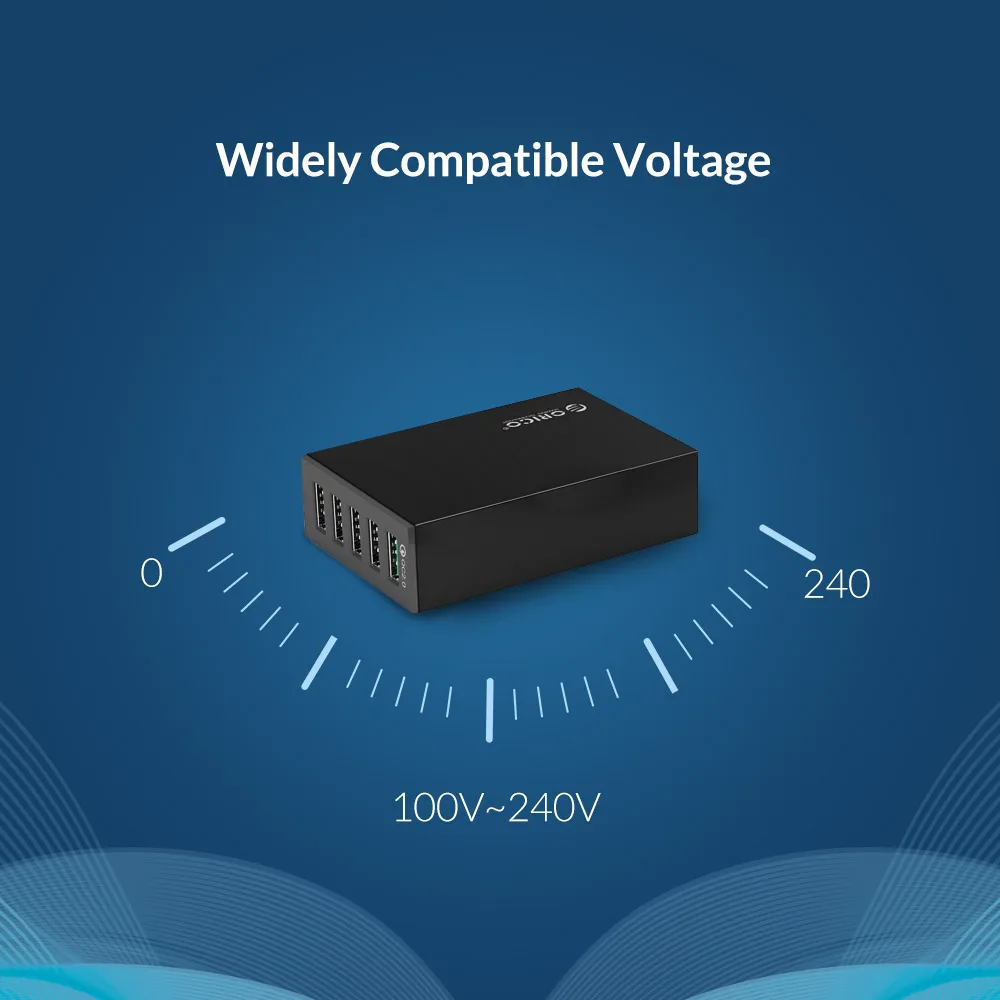 ORICO QC 2,0 быстрое зарядное устройство с 4 портами 5V2. 4A 50 Вт Макс выход USB ЗУ для мобильного телефона для iPhone xiaomi huawei