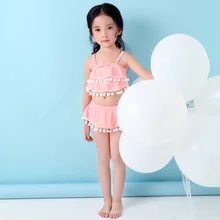 Новые Девушки эвакуатор штук купальник женский Разделение бикини детские, для малышей Купальники Бикини для девочек детский плавательный костюм шорты