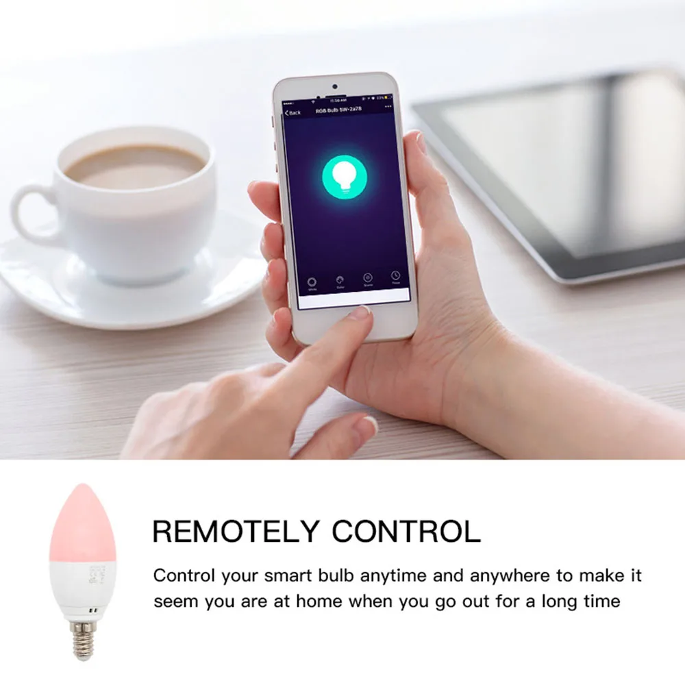 Умная WiFi Свеча лампа E14/E27Led RGB прожектор поддержка Alexa/Google Home/IFTTT умный Голосовое