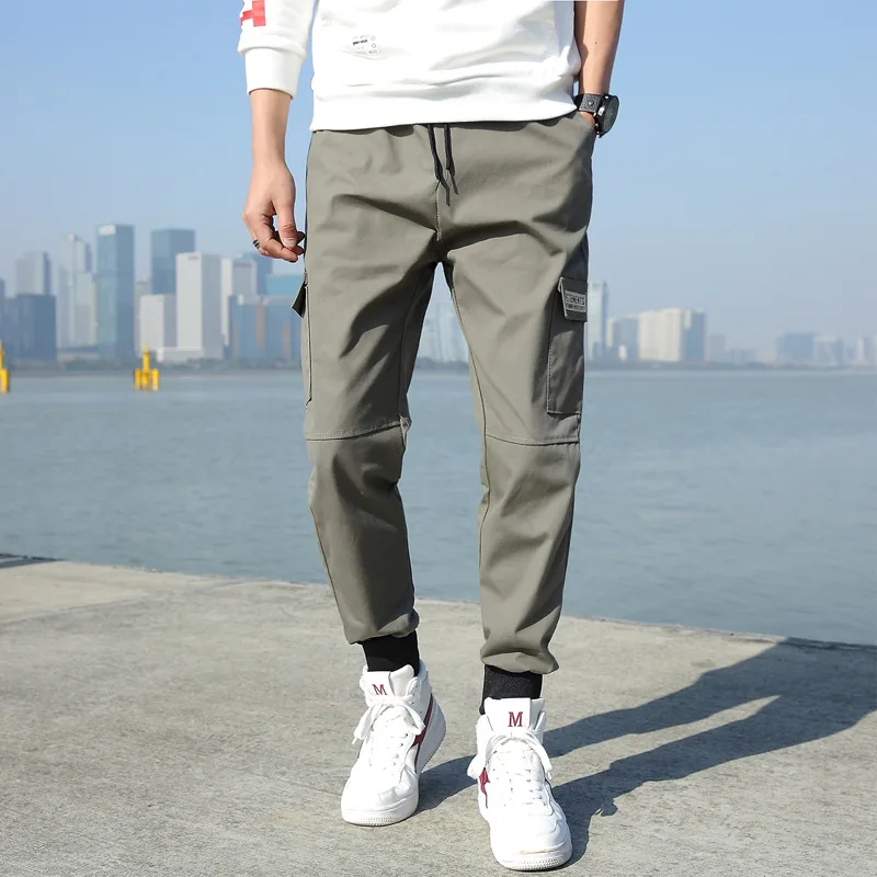 

2019 Mens Cargo Pants Multi-pockets Baggy Men Pants Casual Trousers khaki Overalls Joggers Pants High Quality Streetwear S-3XL