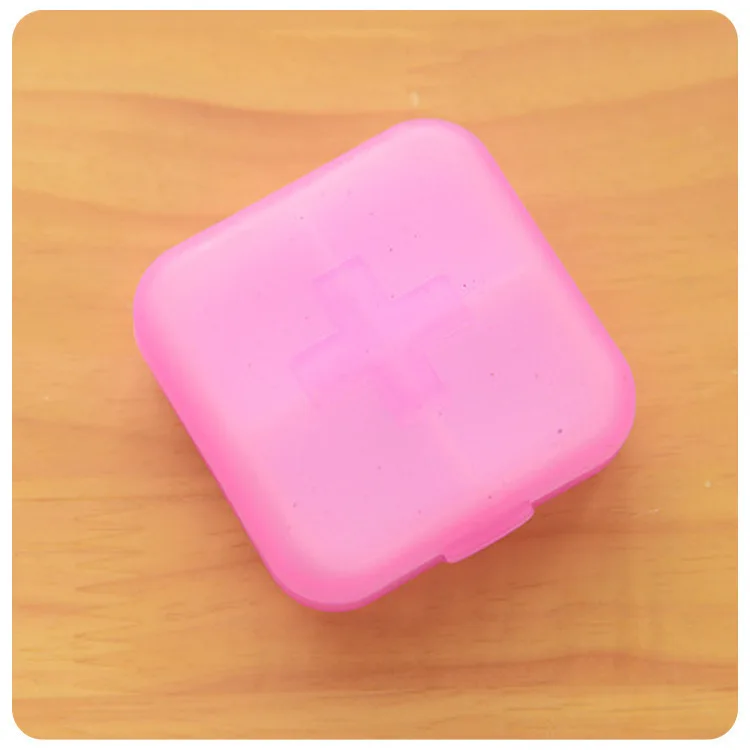 Pink 1 шт. 4 сетки таблетки, капсулы, медицинский препарат коробка держатель для хранения Органайзер Контейнер Чехол Коробка для таблеток разветвители коробка для хранения лекарств Органайзер - Цвет: Pink