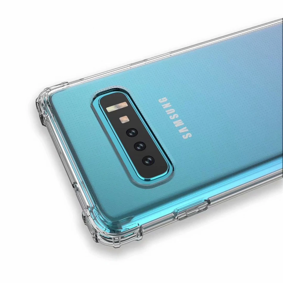 Армированный мягкий чехол для samsung Galaxy S10e S10 S9 S8 Plus Note 10 9 8 5 A9 A8 A7 A6 J4 J6 J8 плюс чехол Прозрачная Обложка из полиуретана