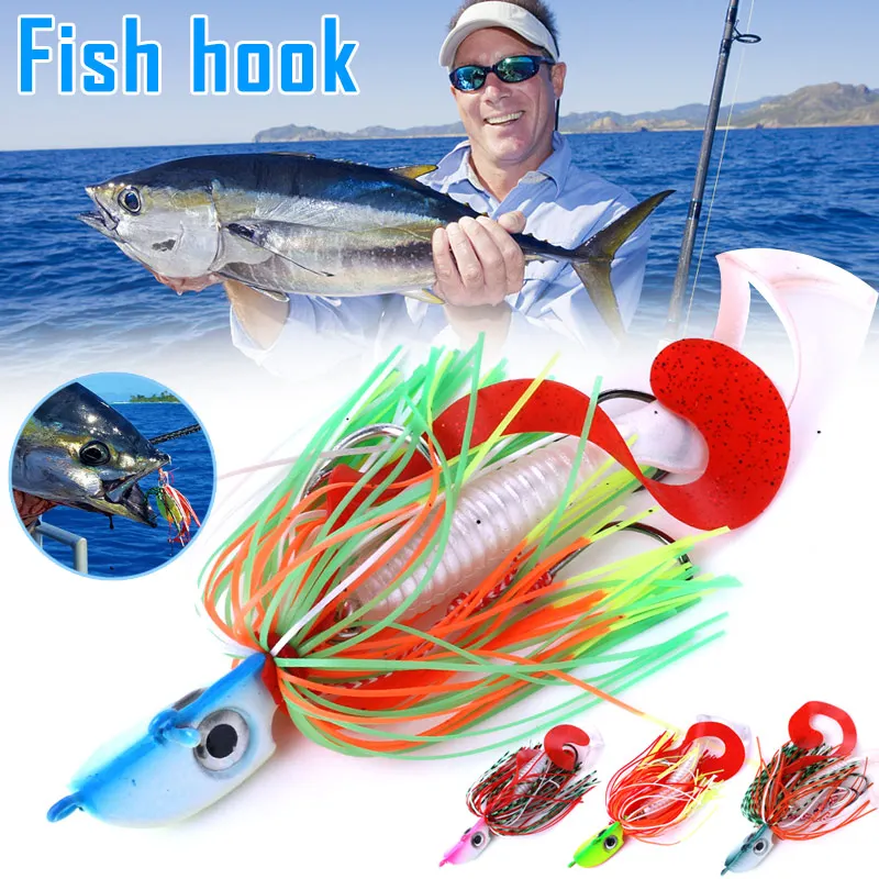 

2019 Newly Lead Head Fishing Hooks Beard Style Metal Fish Bait with Silicone Skirt