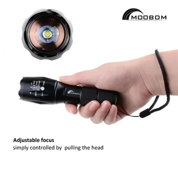 

New E17 XM-L T6 3800LM Aluminum Waterproof Zoomable LED Flashlight Torch light for 18650 Rechargeable Battery or AAA without P50