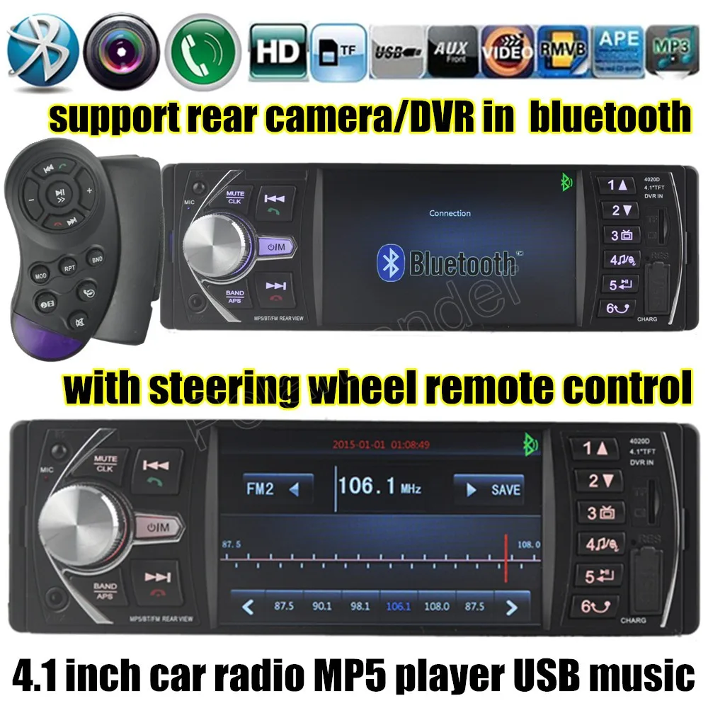 4.1 Inch HD Bluetooth USB MP5 MP4 Car Radio Stereo Player rear Camera