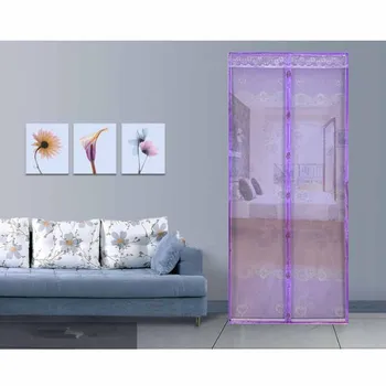 

90*210cm Summer Anti-mosquito Fly Bug Magnetic Door Curtain Modern Simple Style Printing Insect Screen Kitchen Bedroom Decorate