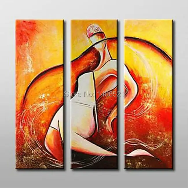 Thick Textured Handpainted Modern Abstract dance Art Oil Painting