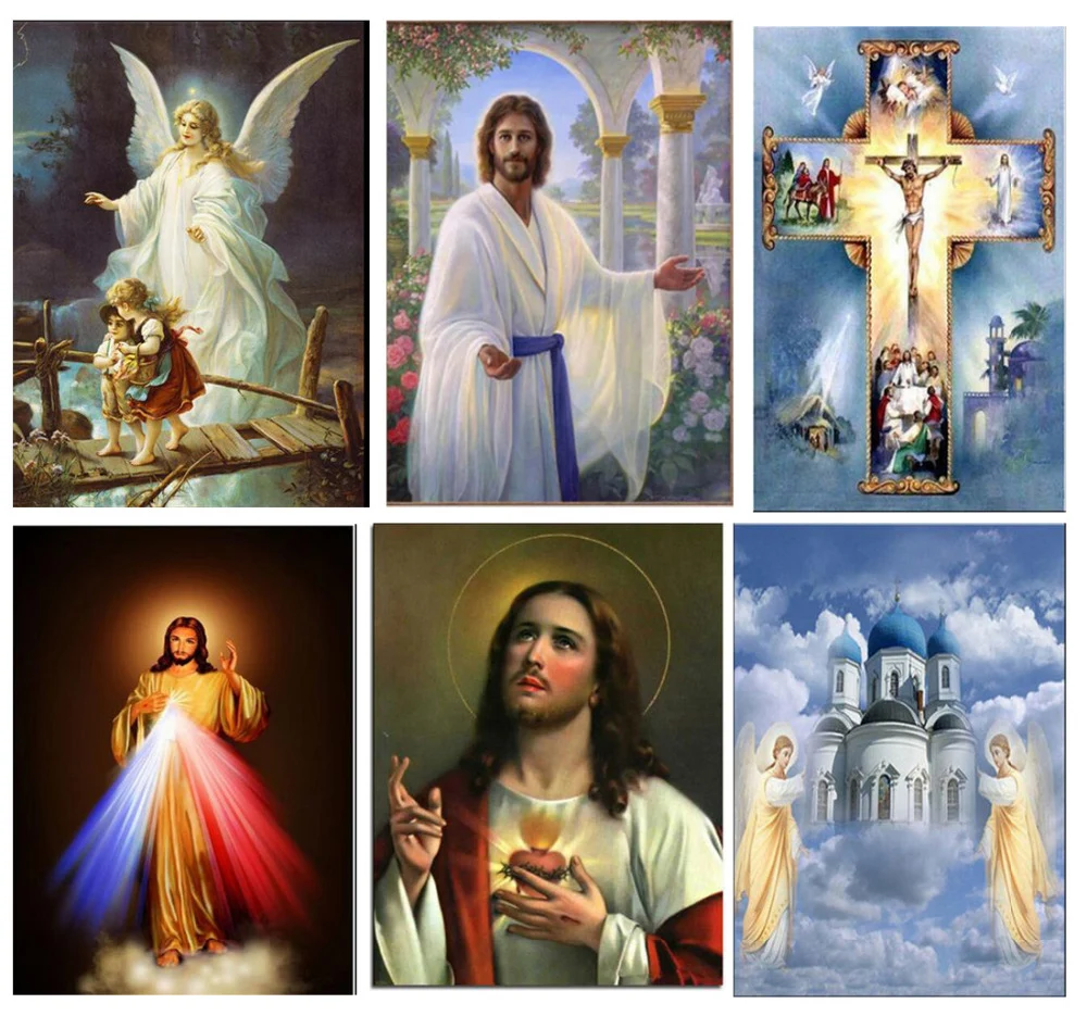 

Full Square Diamond Embroidery Religion Portrait 5D DIY Diamond Painting Cross Stitch Jesus the Madonna Mosaic Rhinestones Decor