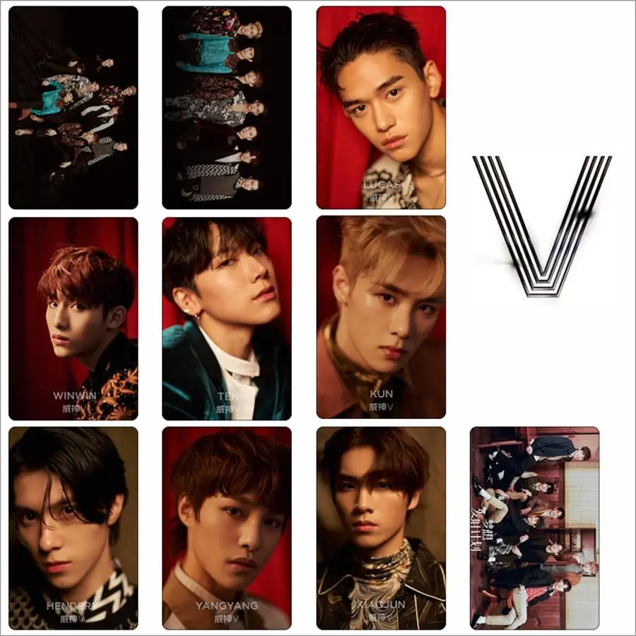 

Kpop NCT WAYV Photo Stikcy Card Winwin Lucas Crystal Card Sticker Ten Debut Photocard Sticker 10pcs/set