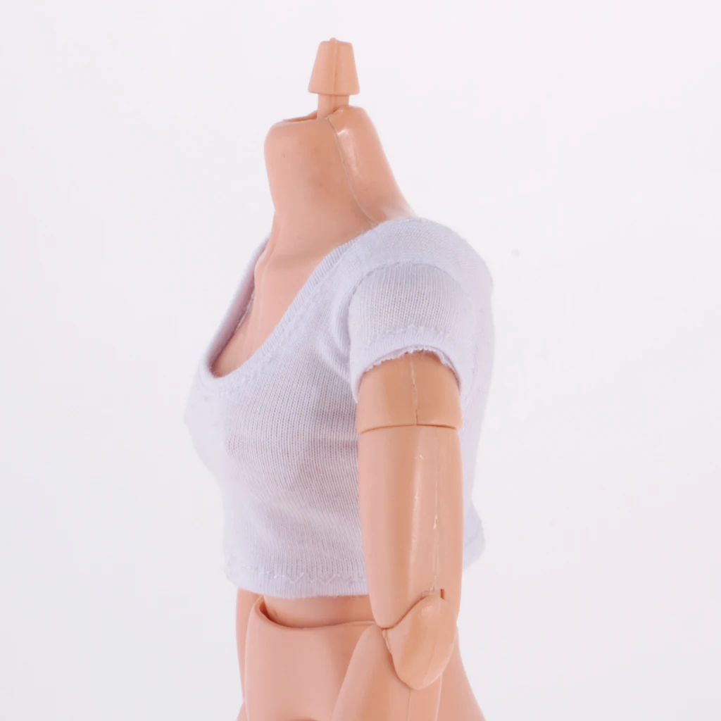 Fashion 1/6 Short Sleeve Crop Top T-Shirt Vest for Blyth 12