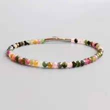 Lii Ji натуральный камень Аметист Турмалин гранат Апатит Ларимар лунный камень зеленый гранат браслет для женщин ювелирные изделия