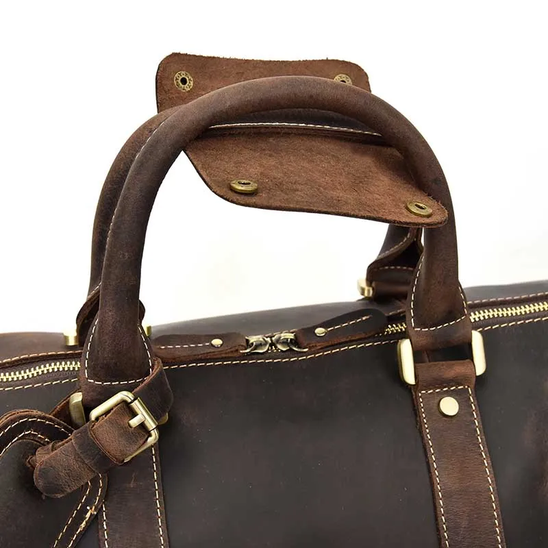 Мужская Дорожная сумка, винтажная, crazy horse, натуральная кожа, дорожная сумка, большая вместительность, 20 дюймов, переноска на ночь, дорожная сумка в деловом стиле, сумка-тоут