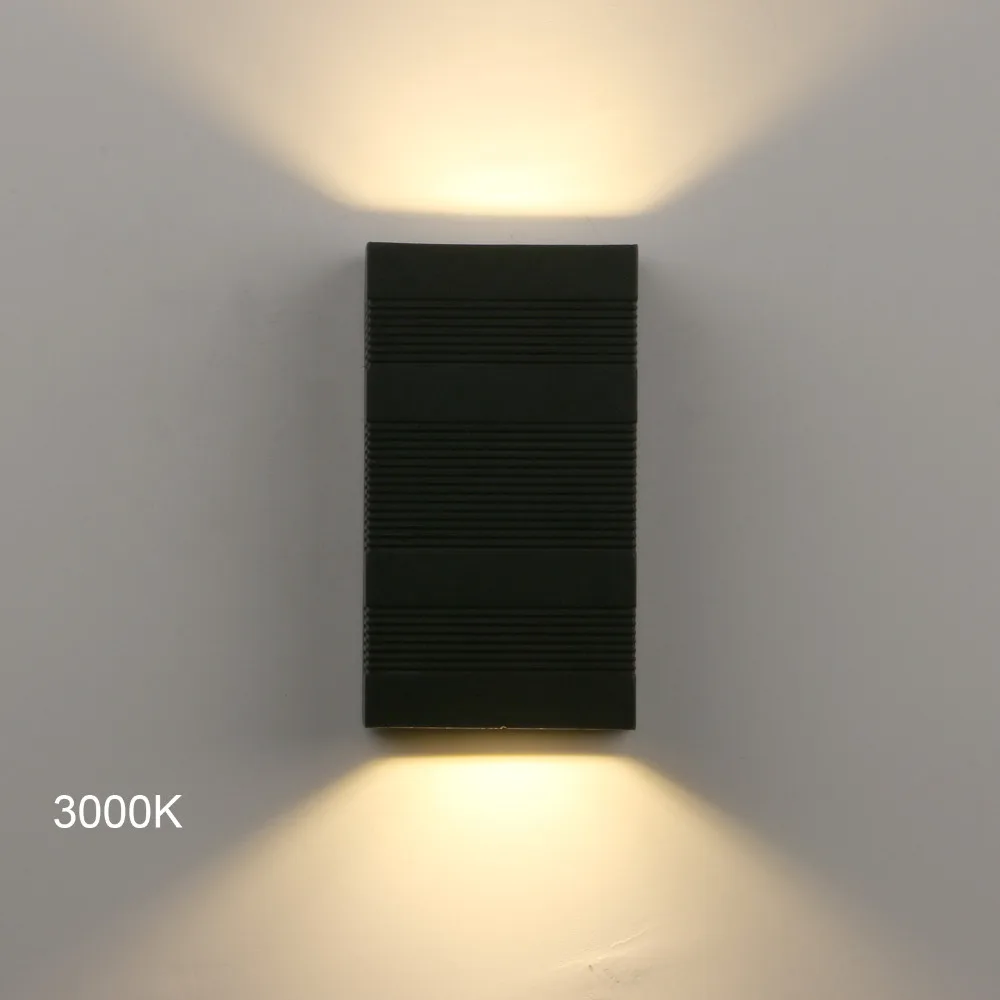 Современный открытый светодио дный 6 Вт светодиодный настенный светильник в полоску черный кубовидный Настенный бра свет вверх светодио