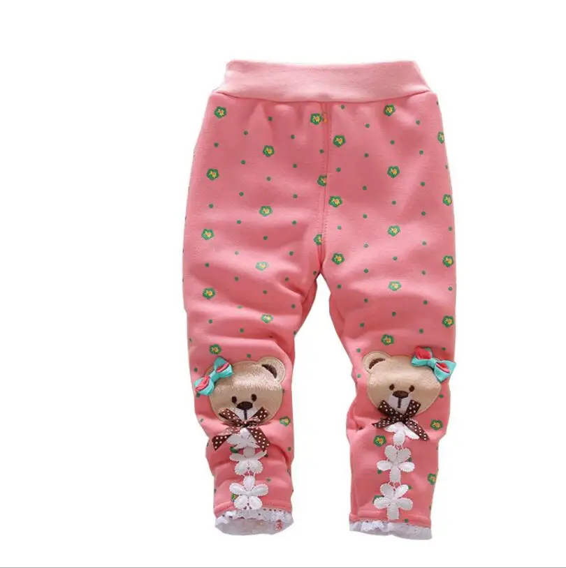 Зимние штаны для новорожденных девочек утепленные леггинсы для девочек штаны для девочек от 0 до 4 лет Детская одежда 13 цветов - Цвет: Розовый