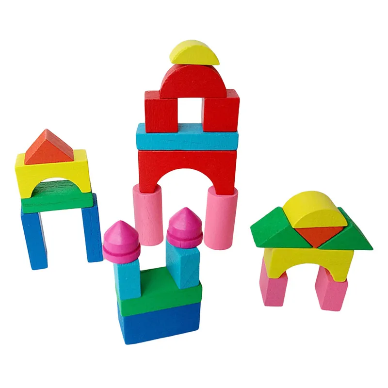 Kid Wooden Mini Castle Building Blocks Geometric Shape Educational Toys Game Environment Friendly 26pcs/set | Игрушки и хобби